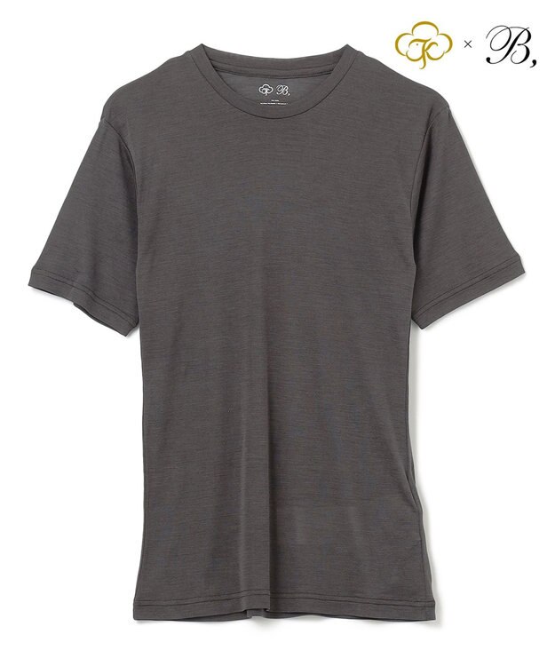BEIGE， Washable Silk / Short Sleeve T ショートスリーブ T シャツ charcoal