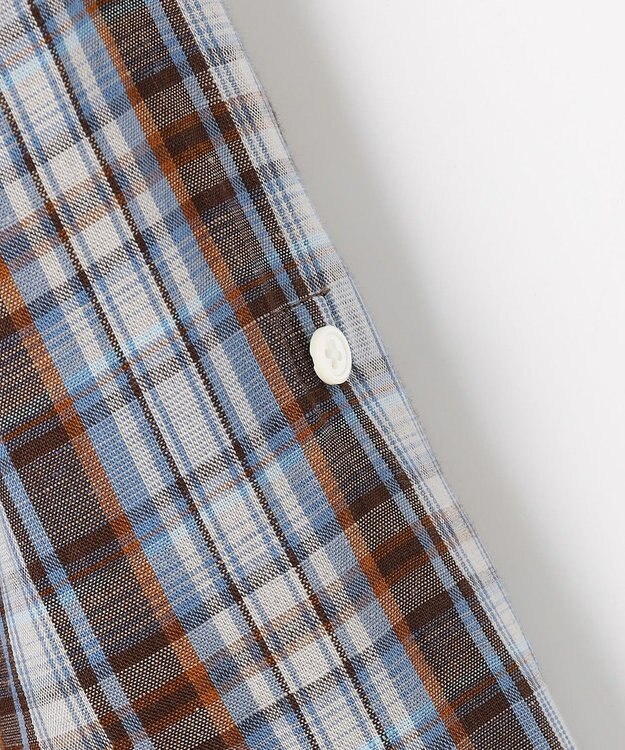 J.PRESS LADIES S 【一枚で着映え】リネンVisマドラス チェック シャツ ブラウス ブラウンチェック系