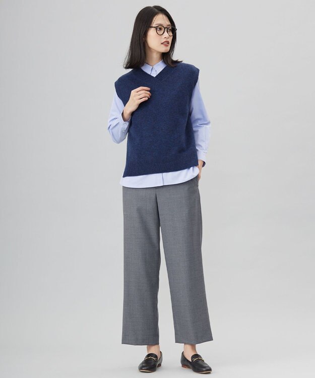 J.PRESS LADIES L 【洗える】MIX COLORED ニット ベスト ネイビー系