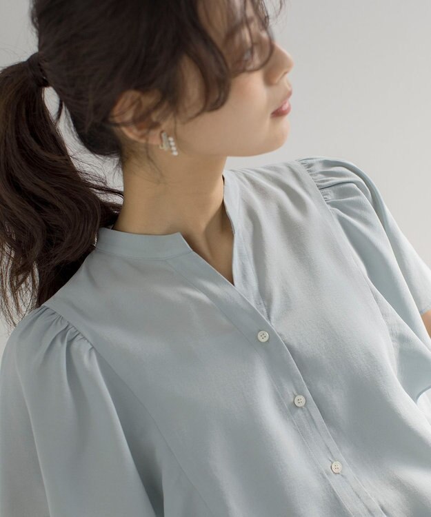 組曲 S 【WEB限定】ヴィンテージジョーゼットスキッパー ブラウス スモーキーミント系