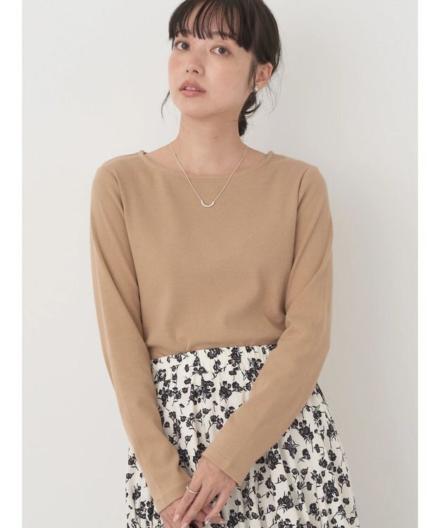 earth music&ecology 細リブＴＥＥ Beige