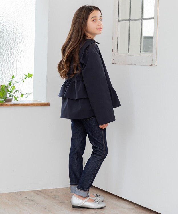 組曲 KIDS 【150-160㎝】【撥水】フリル マウンパ ネイビー