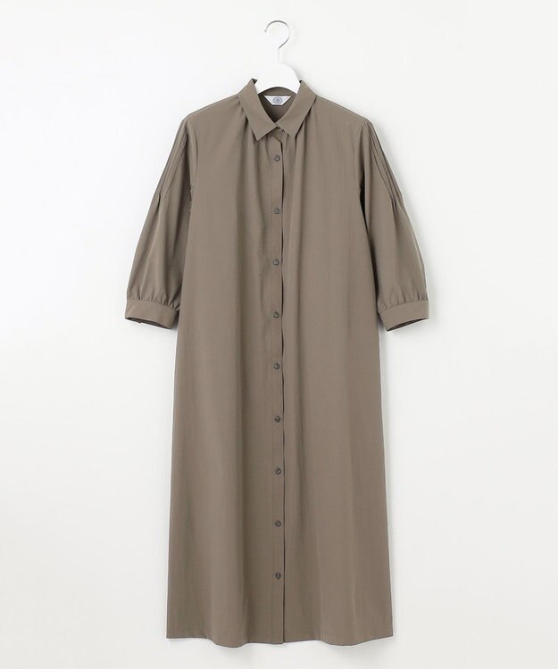 J.PRESS LADIES L 【洗える】RENUソフトタイプライター シャツ ワンピース モカ系