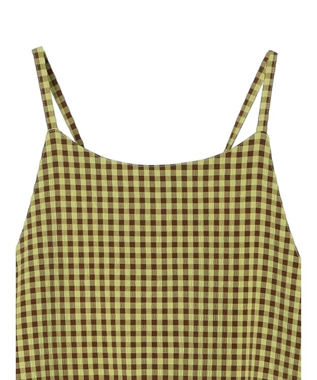 Green Parks ・Ｐｅｔｉｔ　Ｆｌｅｕｒ　カラーギンガムキャミワンピ Lime Green