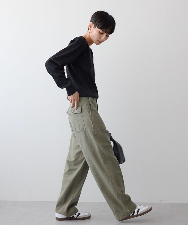 AMERICAN HOLIC エコカルットショルダータックニットプルオーバー Black