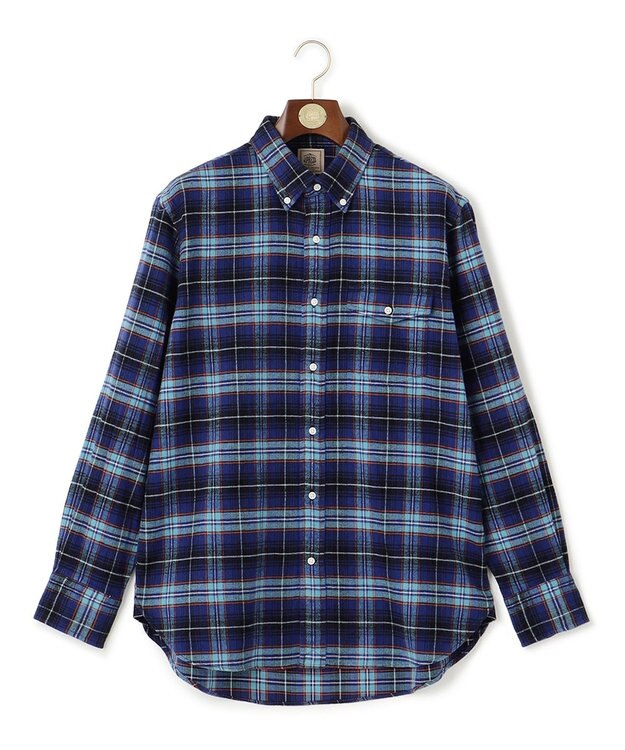 J.PRESS MEN コットンネル マルチチェックシャツ/B.D ネイビー系3