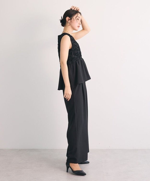 Green Parks ・Ｒａｉｌｍｅ　ジャカードペプラムサロペット Black