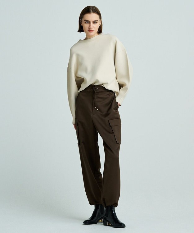 uncrave 【洗える】スムースニット スウェット風プルオーバー（uncrave WHITE） エクリュ