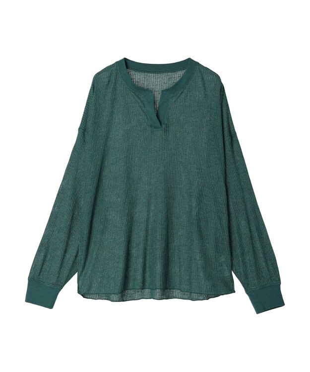 earth music&ecology シアーリブドルマンプルオーバー Green