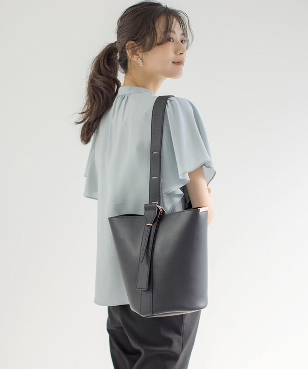 組曲 S 【WEB限定】ヴィンテージジョーゼットスキッパー ブラウス スモーキーミント系