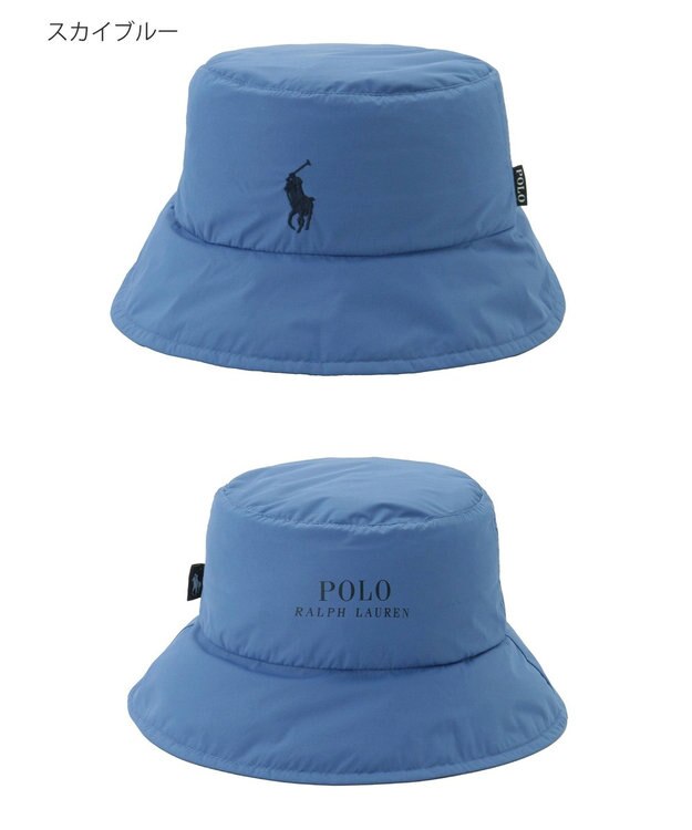 MOONBAT POLO RALPH LAUREN レインハット POLO PONY 撥水 ポケッタブル スカイブルー