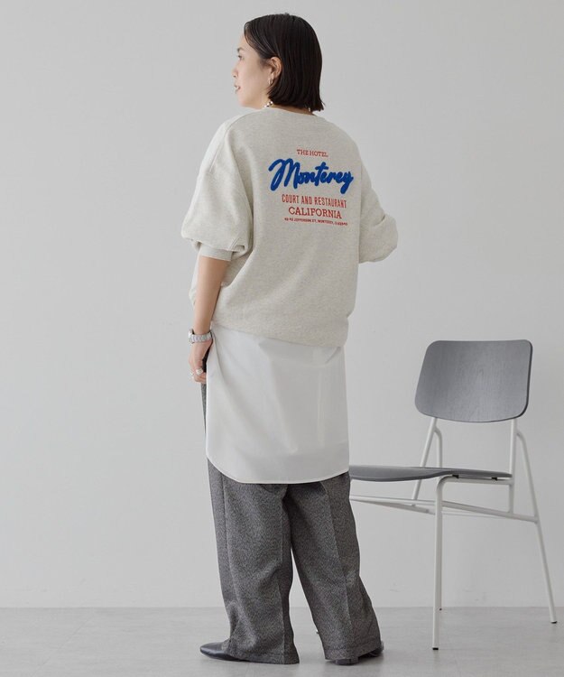 AMERICAN HOLIC サガラ刺繍裏毛プルオーバー Gray Mixture