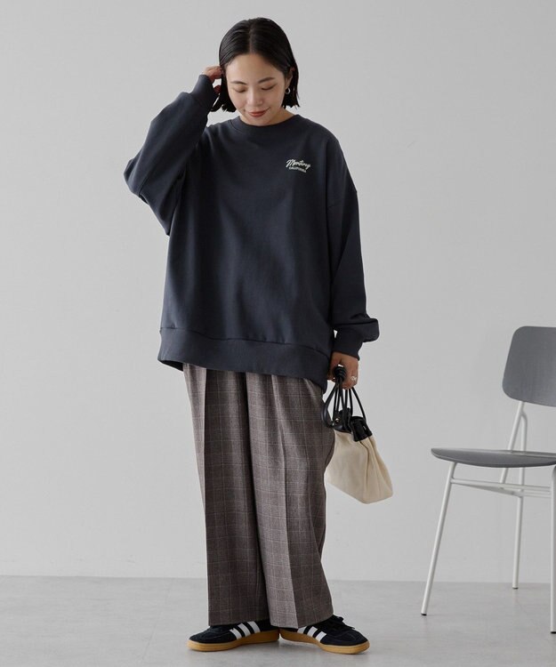 AMERICAN HOLIC サガラ刺繍裏毛プルオーバー Charcoal Gray