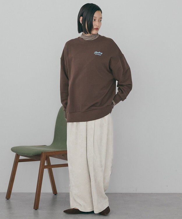 AMERICAN HOLIC サガラ刺繍裏毛プルオーバー Brown