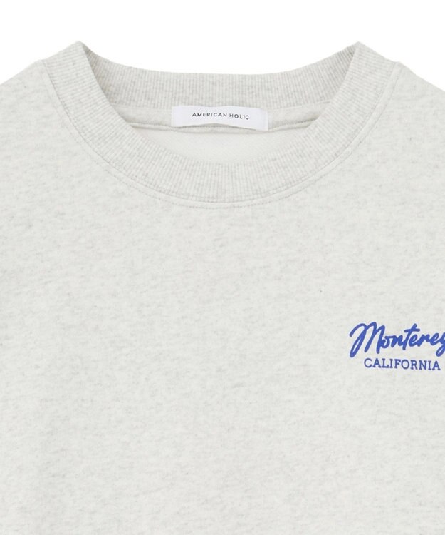 AMERICAN HOLIC サガラ刺繍裏毛プルオーバー Gray Mixture