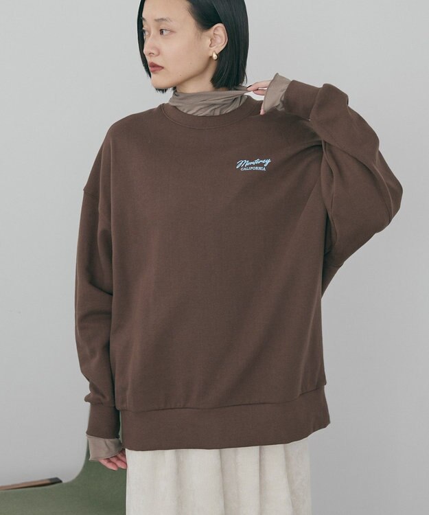 AMERICAN HOLIC サガラ刺繍裏毛プルオーバー Brown