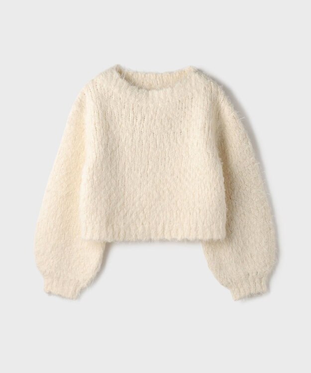 GRACE CONTINENTAL バルキーフェザーニットトップ ホワイト