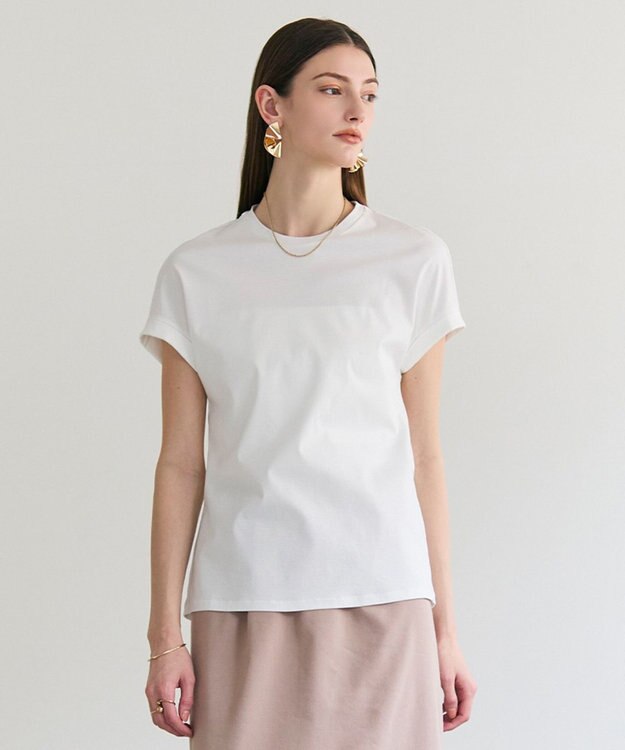 BEIGE， BORNA / コットンスムースTシャツ Off