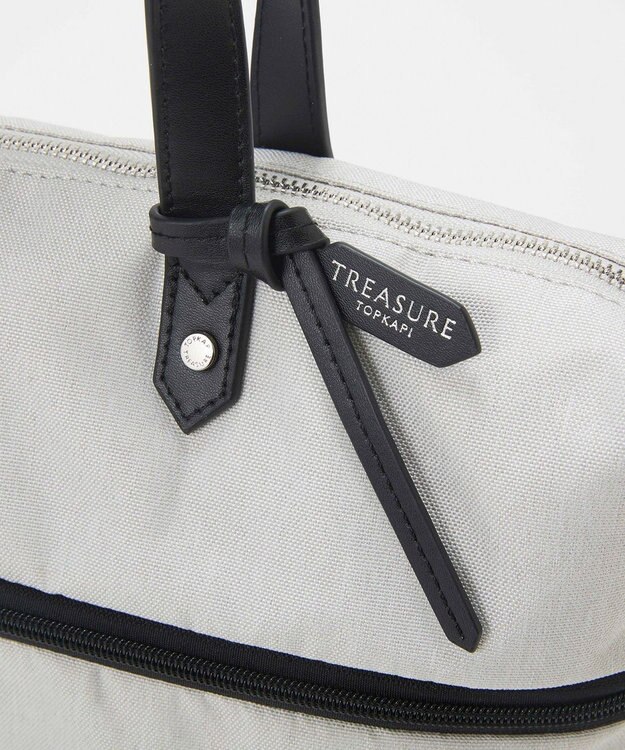 TOPKAPI 【TREASURE TOPKAPI】ナイロンコンビ 2way チェンジング トートバッグ ショルダーベルト付き ライトグレー