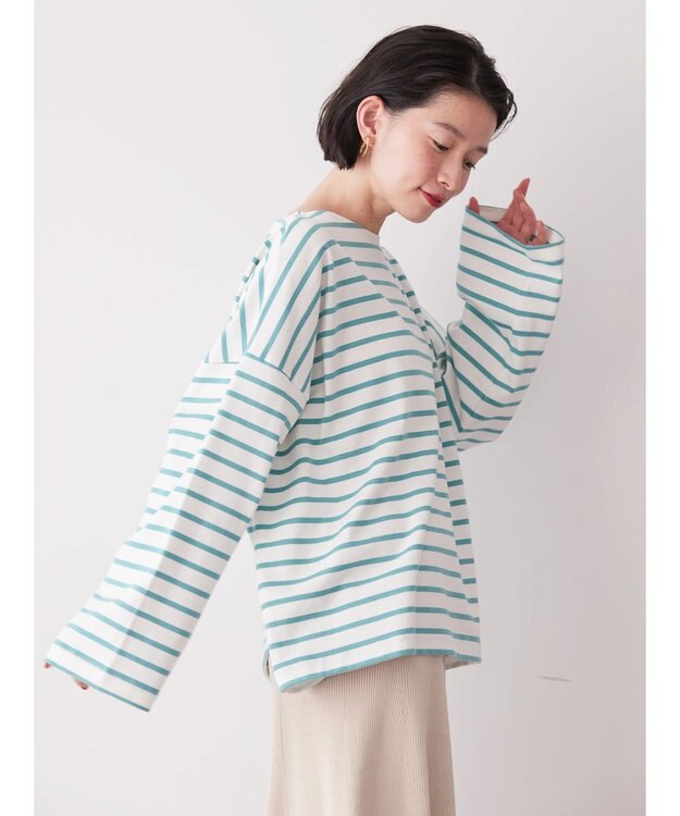 AMERICAN HOLIC ＯＥ天竺ボーダーＢＩＧプルオーバー Mint