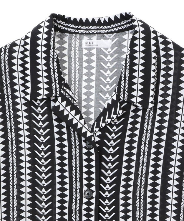 CRAFT STANDARD BOUTIQUE レーヨン総柄シャツ Stripe