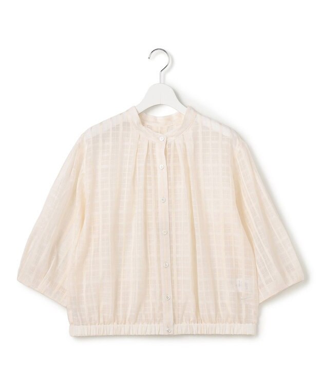 23区 【先行予約】シャドーシアーチェック 2WAY ブラウス アイボリー系