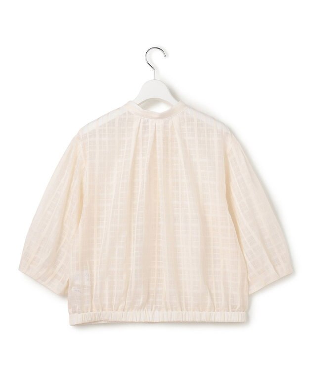 23区 【先行予約】シャドーシアーチェック 2WAY ブラウス アイボリー系