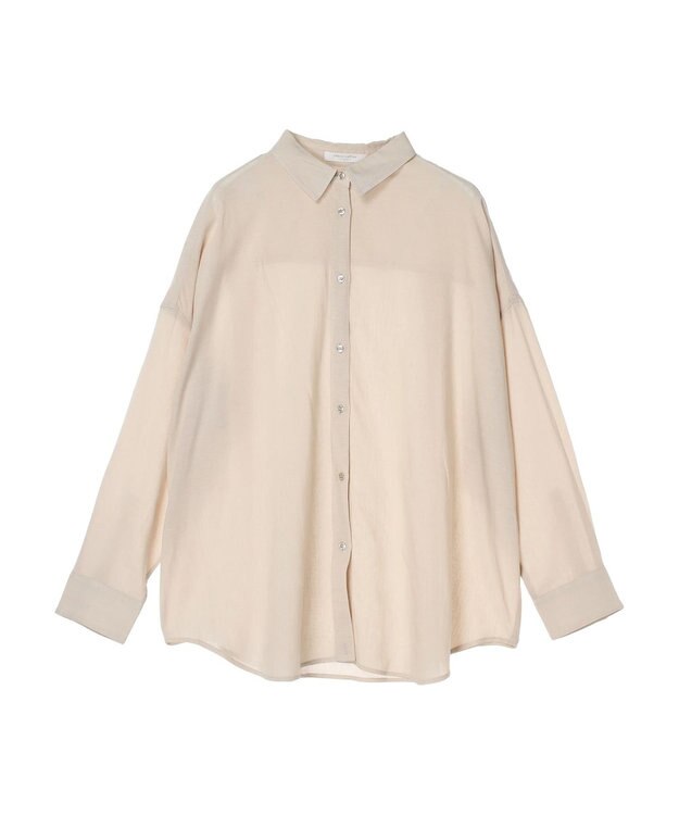 Green Parks リネンレーヨン２ｗａｙシャツ Light Beige