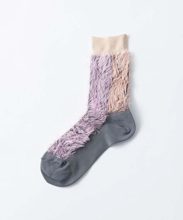 TRICOTE バイカラーファーソックス 72PINK