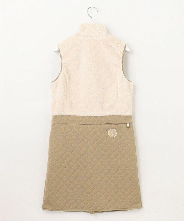 23区GOLF 【WOMEN】フェイクファー×キルト ワンピース 1枚で暖かい寒い日の防寒アイテムに◎ アイボリー系