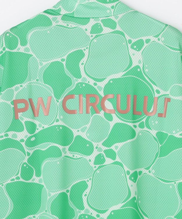PW CIRCULUS 【MEN】WATER SURFACE プリントモックネックT ゴルフ ピーコックグリーン系5