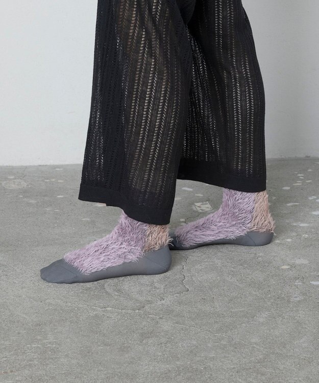 TRICOTE バイカラーファーソックス 72PINK