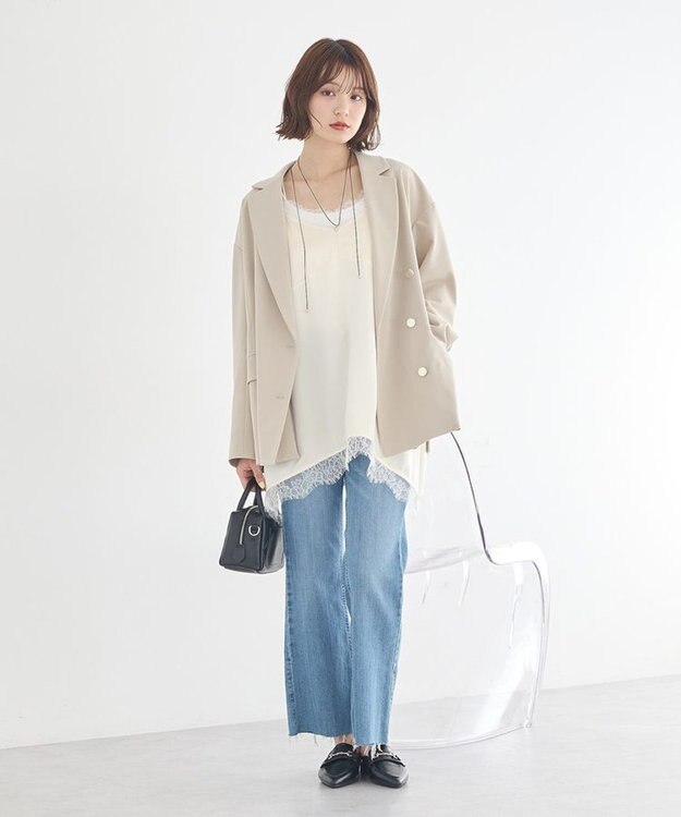 earth music&ecology 【予約】ランジェリーライクレースキャミ アイボリー