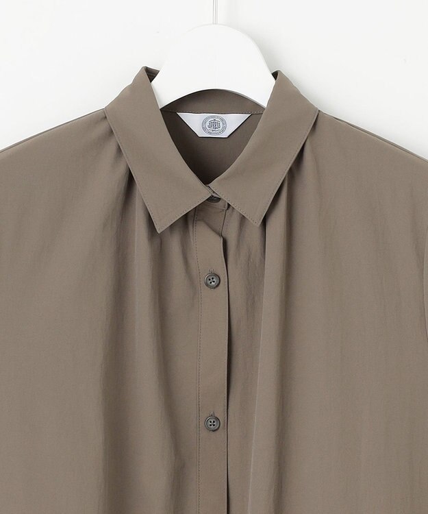 J.PRESS LADIES L 【洗える】RENUソフトタイプライター シャツ ワンピース モカ系