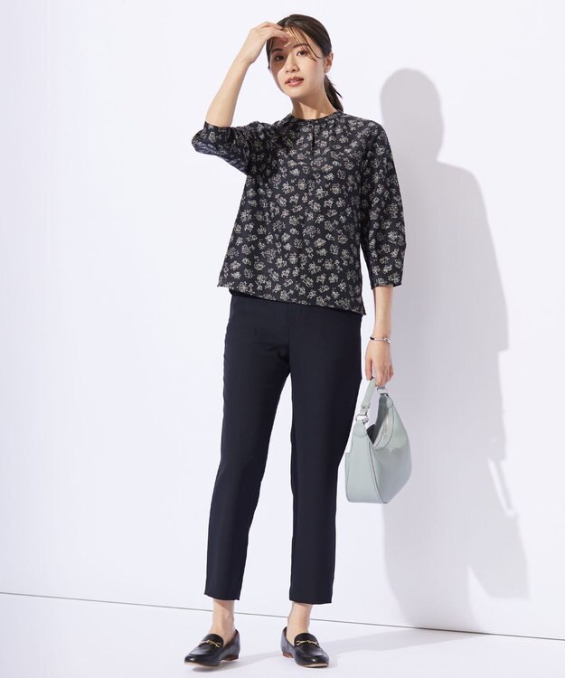 J.PRESS LADIES L 【セットアップ対応・洗える】RELAXIONツイル テーパード パンツ ネイビー系