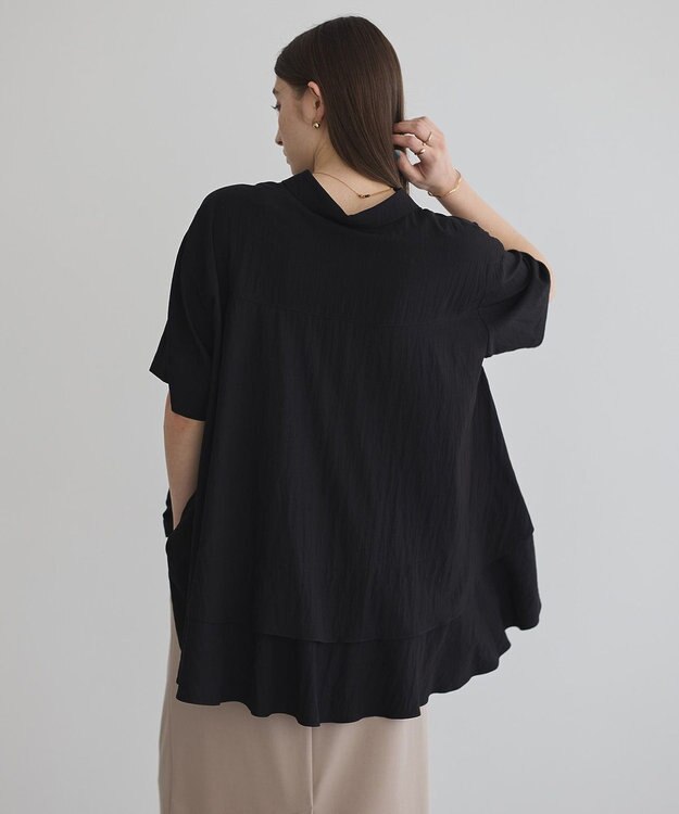 YECCA VECCA 【接触冷感】裾バルーン切替デザインヘムシャツ Khaki