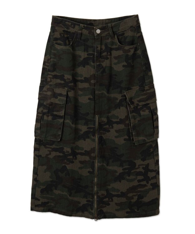 WEGO カモフラジップカーゴスカート カーキ