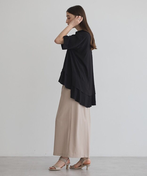 YECCA VECCA 【接触冷感】裾バルーン切替デザインヘムシャツ Khaki