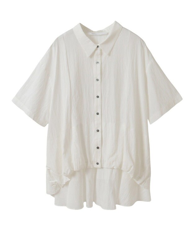 YECCA VECCA 【接触冷感】裾バルーン切替デザインヘムシャツ Khaki