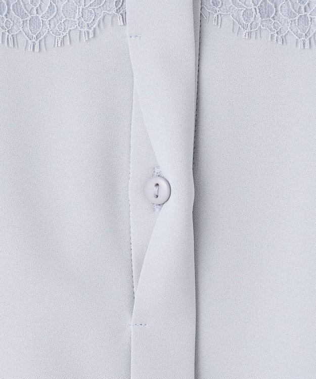 ANY SIS 【洗える】ヨークレース ブラウス ライトブルー