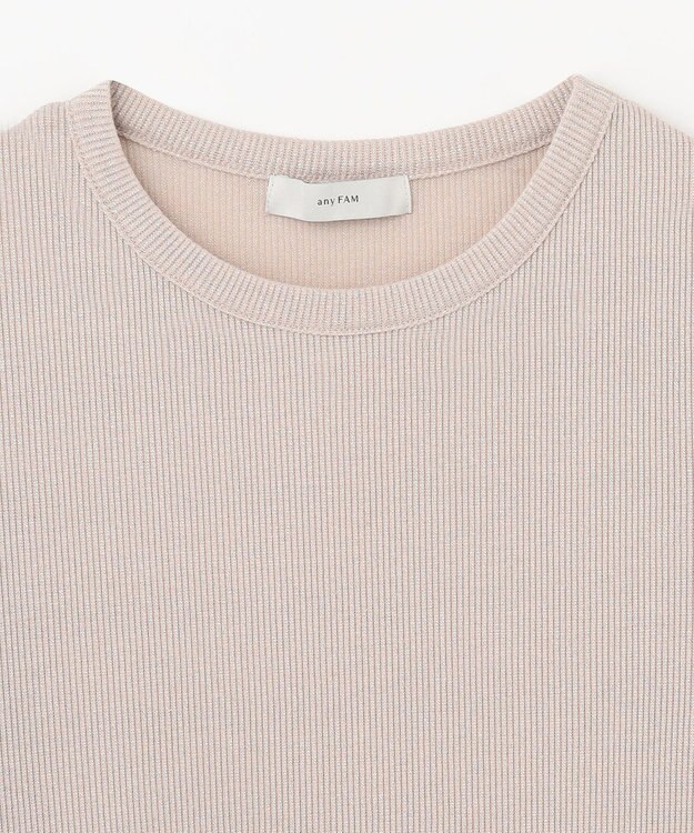 ANY L 【洗濯機可】ラメテレコTシャツ ベージュラメ