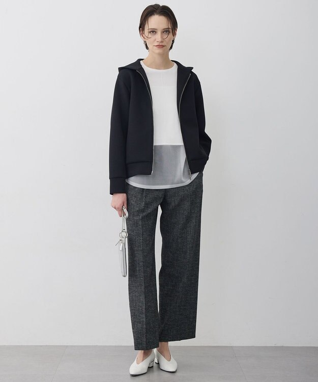 ICB 【WEB限定カラーあり】ソフトダンボール ジップアップ フーディ ブラック