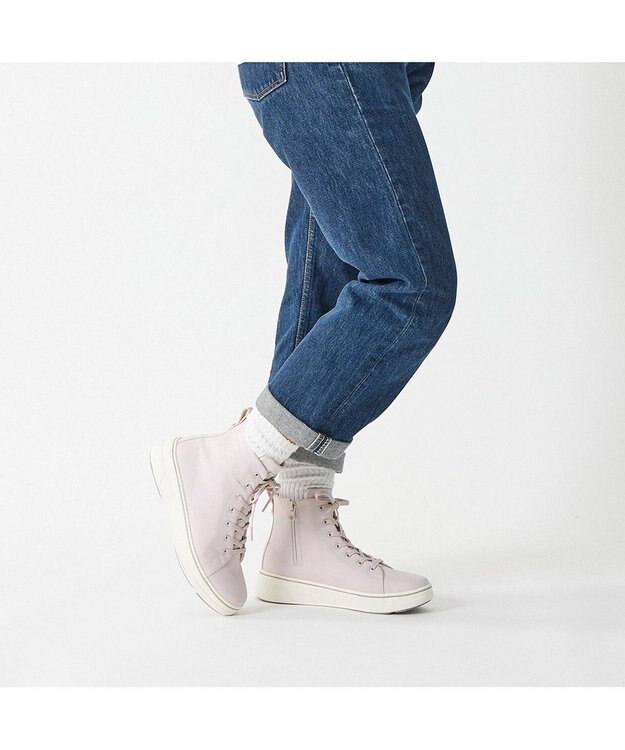 ing <ing>【レイン対応】ハイカット厚底スニーカー ピンク