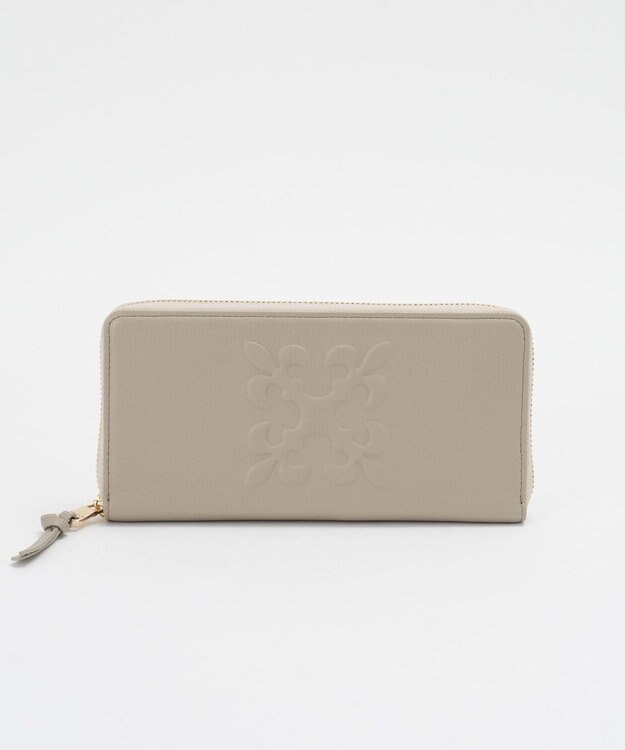 russet エンボスモノグラム多機能ウォレット(SO-448) GrayBeige