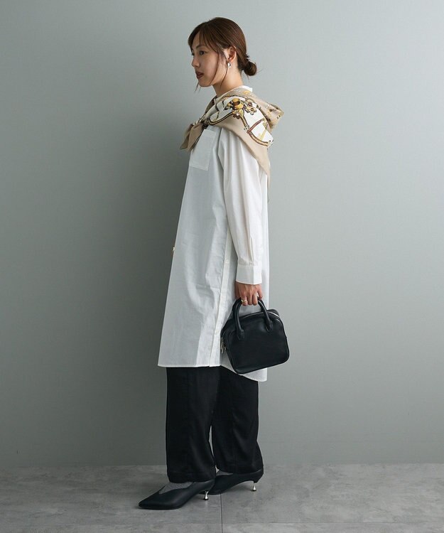 CRAFT STANDARD BOUTIQUE バンドカラーロングシャツチュニッ Off White