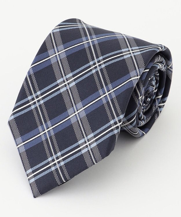 KASHIYAMA KASHIYAMAオリジナル【JAPAN MADE】チェックネクタイ ブルー