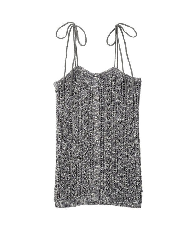 earth music&ecology 【予約】透かし編みニットキャミビスチェ グレー