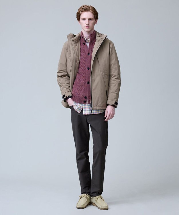 J.PRESS MEN ウール×カシミヤの上質素材【Cash Lamb's Wool】ハイネックケーブル カーディガン_25年モデル ブラウン系