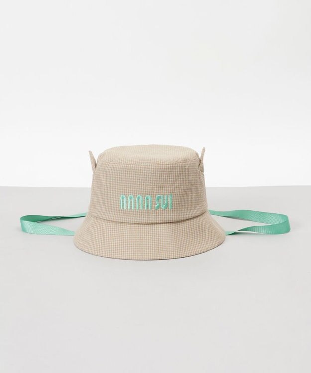 AURORA 【 ANNA SUI（アナ スイ）】ネコ耳ロゴ刺しゅうクロッシェハット グリーン