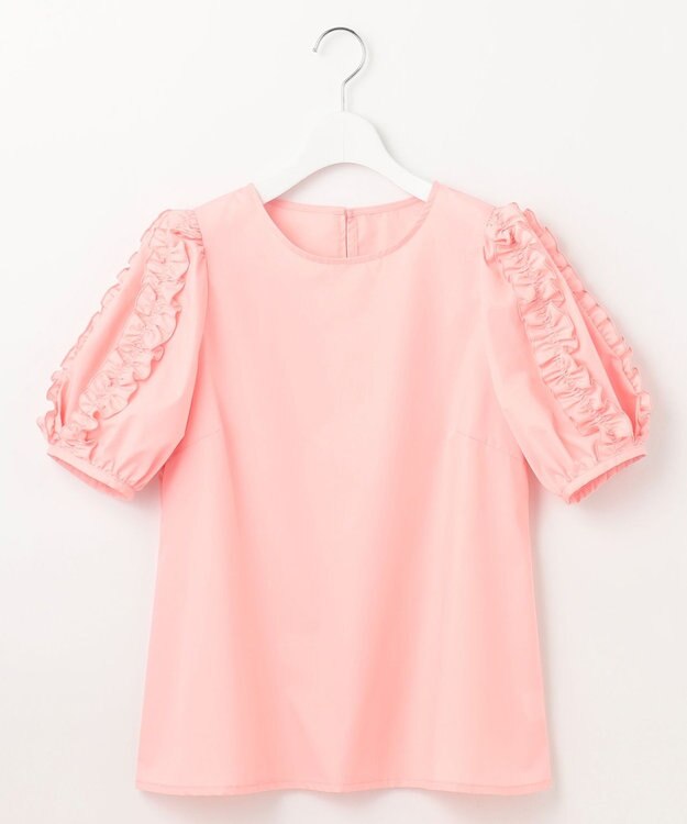 Feroux 【洗える】袖フリルチュニック ブラウス ピンク系